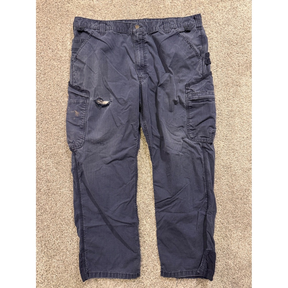Carhartt Cargo Pants Mens‎ 40x30 Navy Force Tappen Ripstop Workwear Distressed *